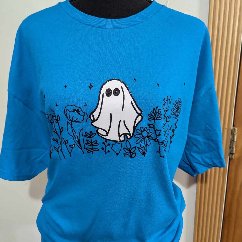 Custom "Ghostly Flowers" Graphic Tee